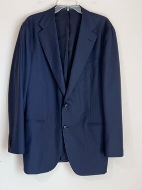 SuitSupply Pure Wool Blazer 46R Slim Sport Coat Havana Jetted Italian Navy